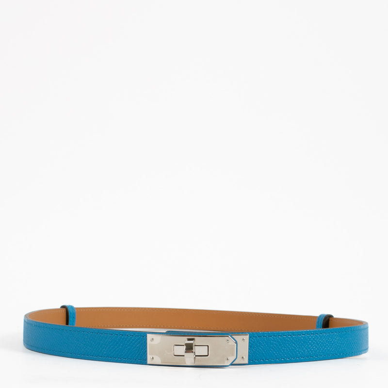 Hermès Kelly 18 Bleu Zanzibar Belt PHW
