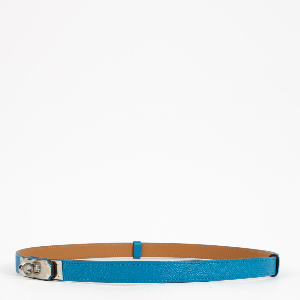 Hermès Kelly 18 Bleu Zanzibar Belt PHW