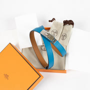 Hermès Kelly 18 Bleu Zanzibar Belt PHW