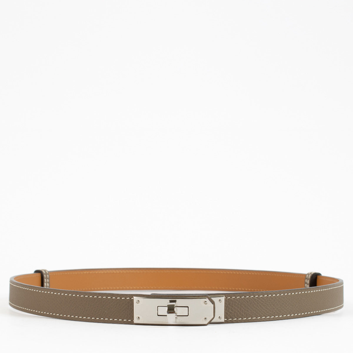 Hermès Kelly 18 Etoupe Epsom Belt PHW