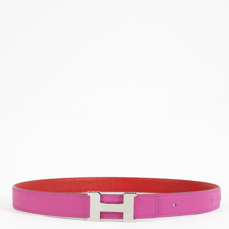 Hermès Mini Constance Belt Magnolia & Rouge Casaque - size 80
