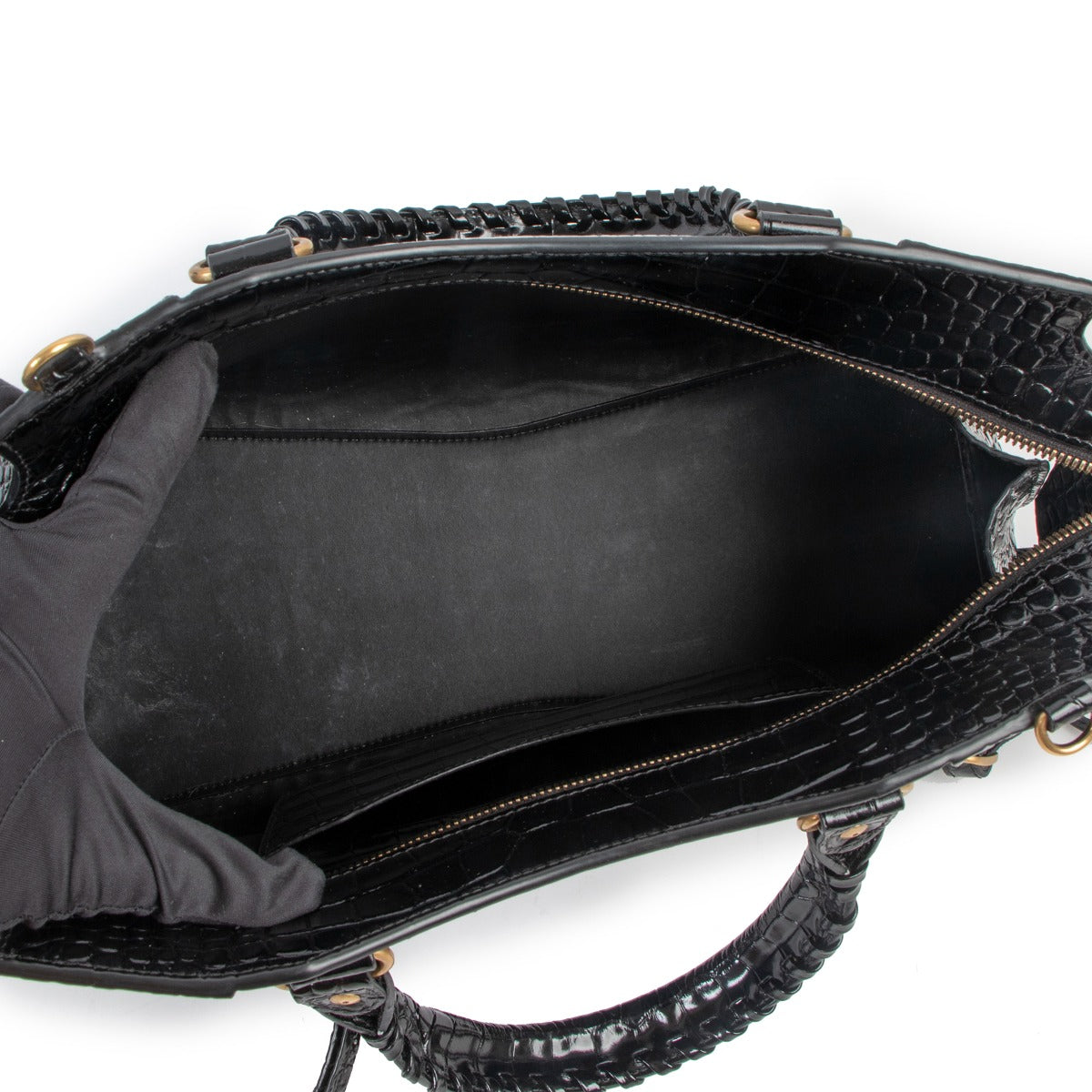 Balenciaga Neo Classic Crocodile Embossed Handbag