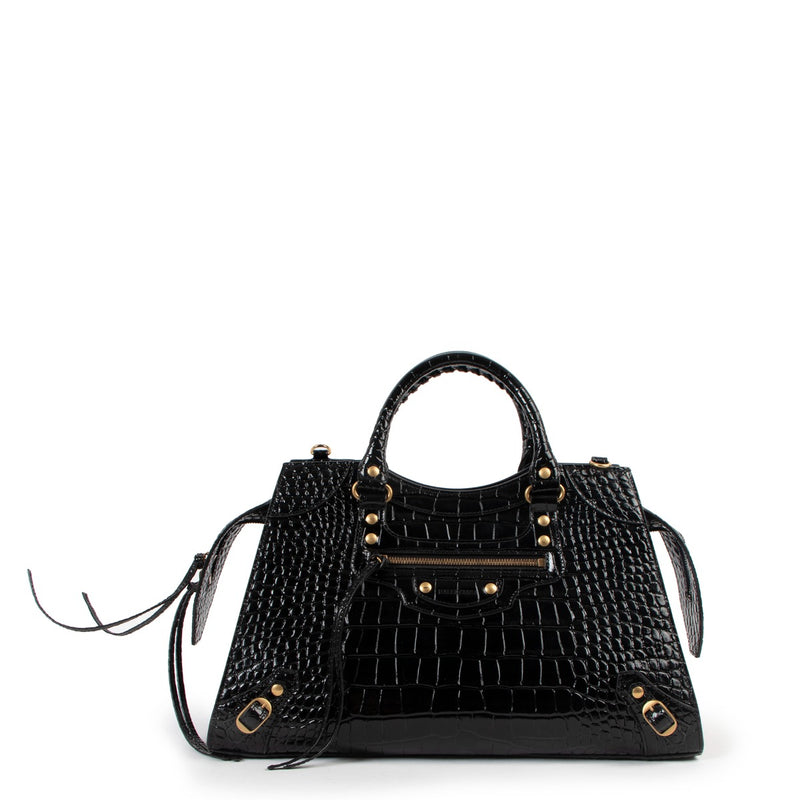 Shop authentic second hand Balenciaga Neo Classic Crocodile Embossed Handbag at Labellov