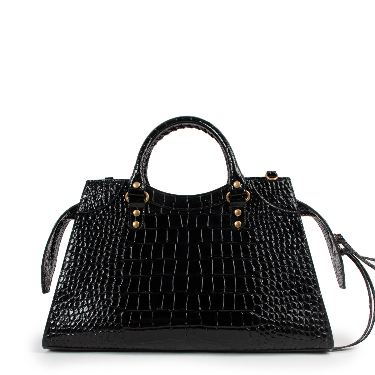 Balenciaga Neo Classic Crocodile Embossed Handbag