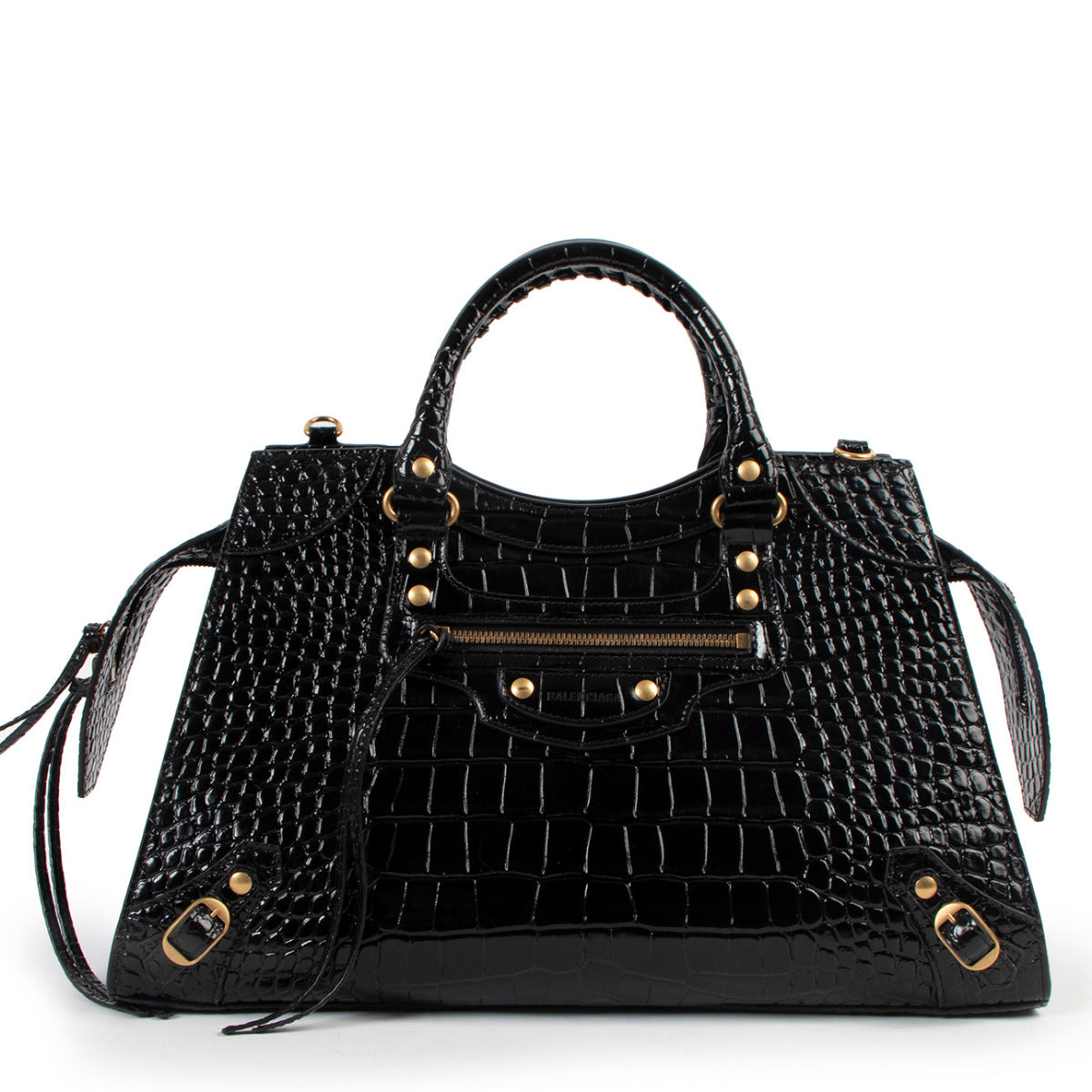 Sac à main Balenciaga Neo Classic en relief croco