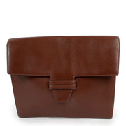 Delvaux Brown Flap Leather Clutch