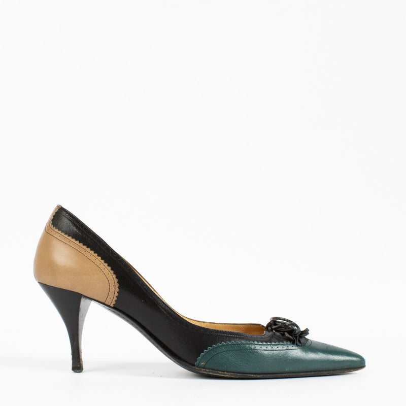 Hermès Tri-Color Leren Pumps - maat 38.5