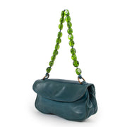 Dries Van Noten Teal Beaded Handel Mini Shoulder Bag