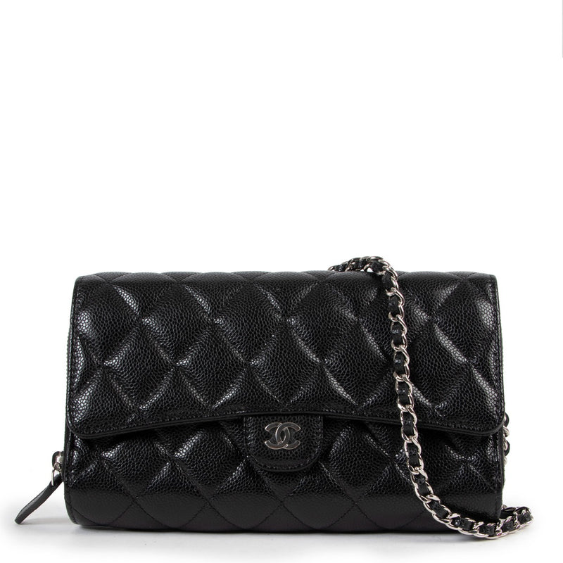 Shop authentic second hand Chanel Black Caviar Wallet On Chain at Labellov for the best price