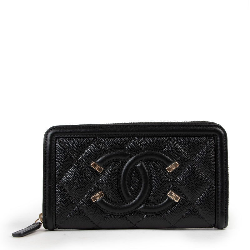 Shop now for your favorite 100% authentic Chanel wallet at Labellov. Chanel CC Filigree Zipped Long Wallet
