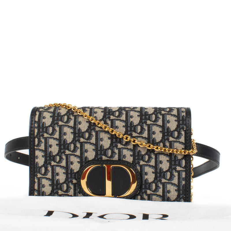 Dior Blue Oblique 30 Montaigne 2-in-1 Pouch Bag
