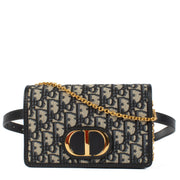 Dior Blue Oblique 30 Montaigne 2-in-1 Pouch Bag