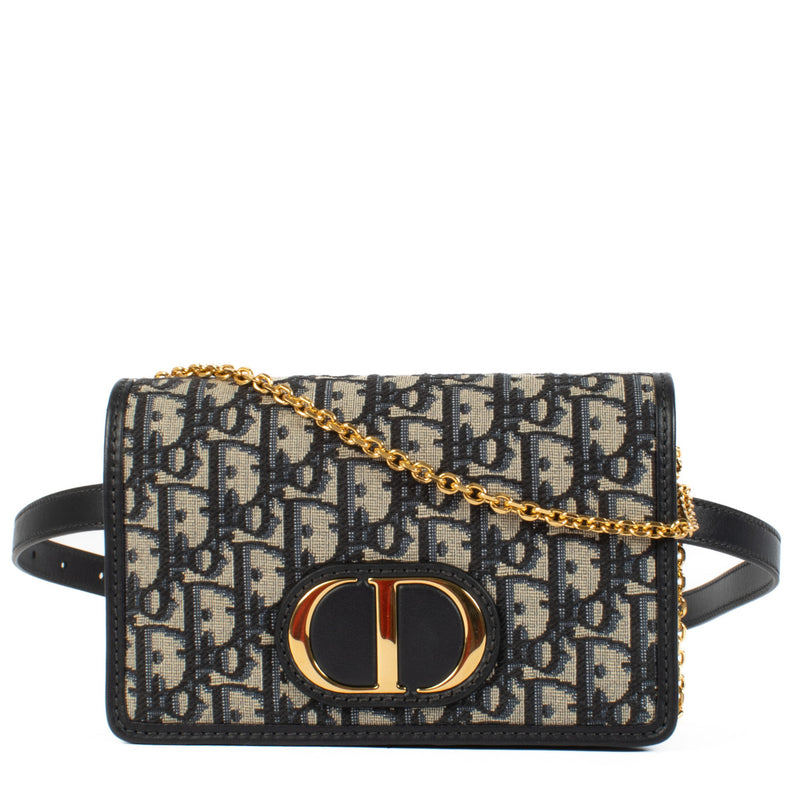 Dior Blue Oblique 30 Montaigne 2-in-1 Pouch Bag