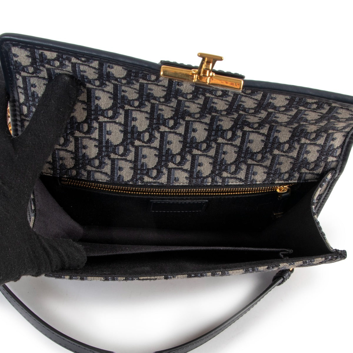 Christian Dior 30 Montaigne Blue Oblique Chain Bag