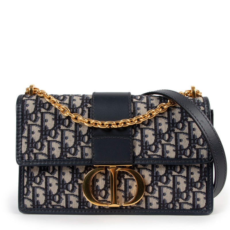 Shop second hand authentic designer Christian Dior 30 Montaigne Blue Oblique Chain Bag at Labellov