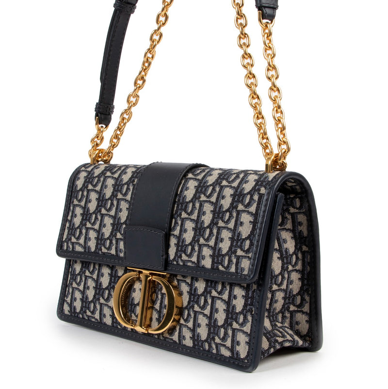 Shop second hand authentic designer Christian Dior 30 Montaigne Blue Oblique Chain Bag at Labellov