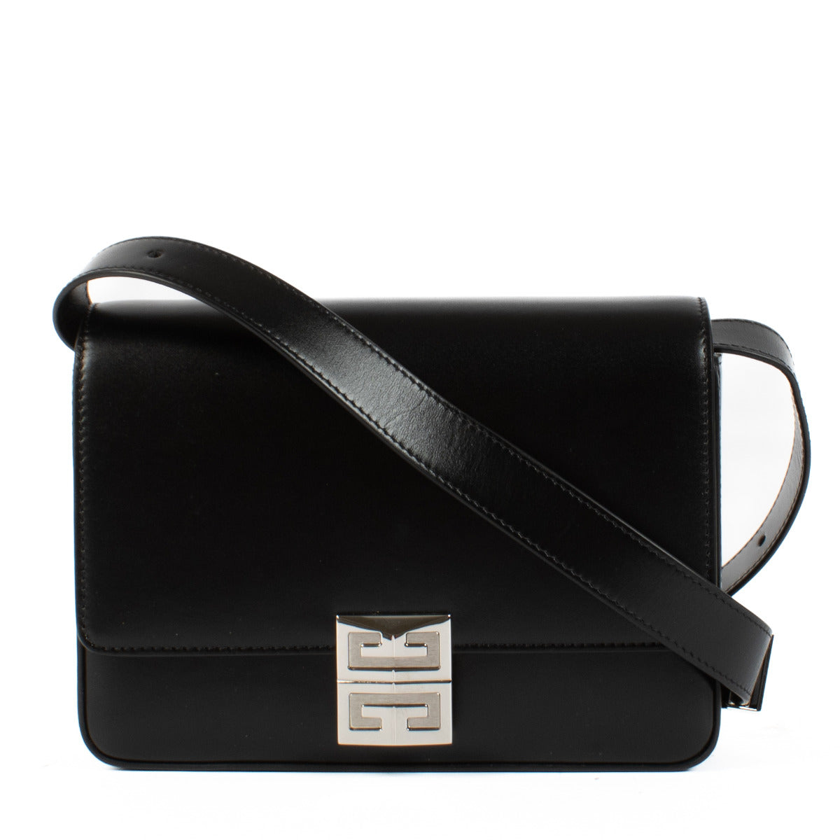 Sac bandoulière Givenchy 4G moyen en cuir de veau noir