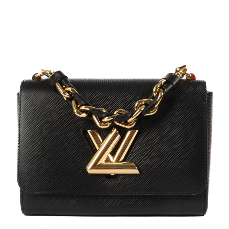 Shop safe online at Labellov in Antwerp, Brussels and Knokke this 100% authentic second hand Louis Vuitton Black Epi Leather Twist MM Top Handle Bag