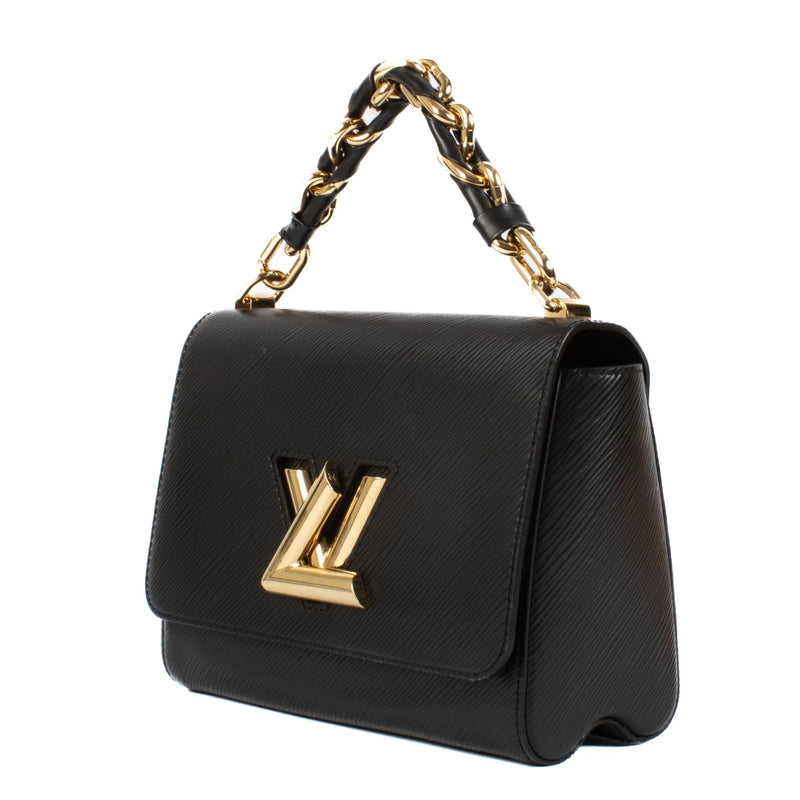 Shop safe online at Labellov in Antwerp, Brussels and Knokke this 100% authentic second hand Louis Vuitton Black Epi Leather Twist MM Top Handle Bag