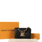 Shop safe online at Labellov in Antwerp, Brussels and Knokke this 100% authentic second hand Louis Vuitton Black Epi Leather Twist MM Top Handle Bag