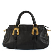 Shop 100% authentic Prada Black Soft Calf Leather Bauletto Top Handle at Labellov.com.