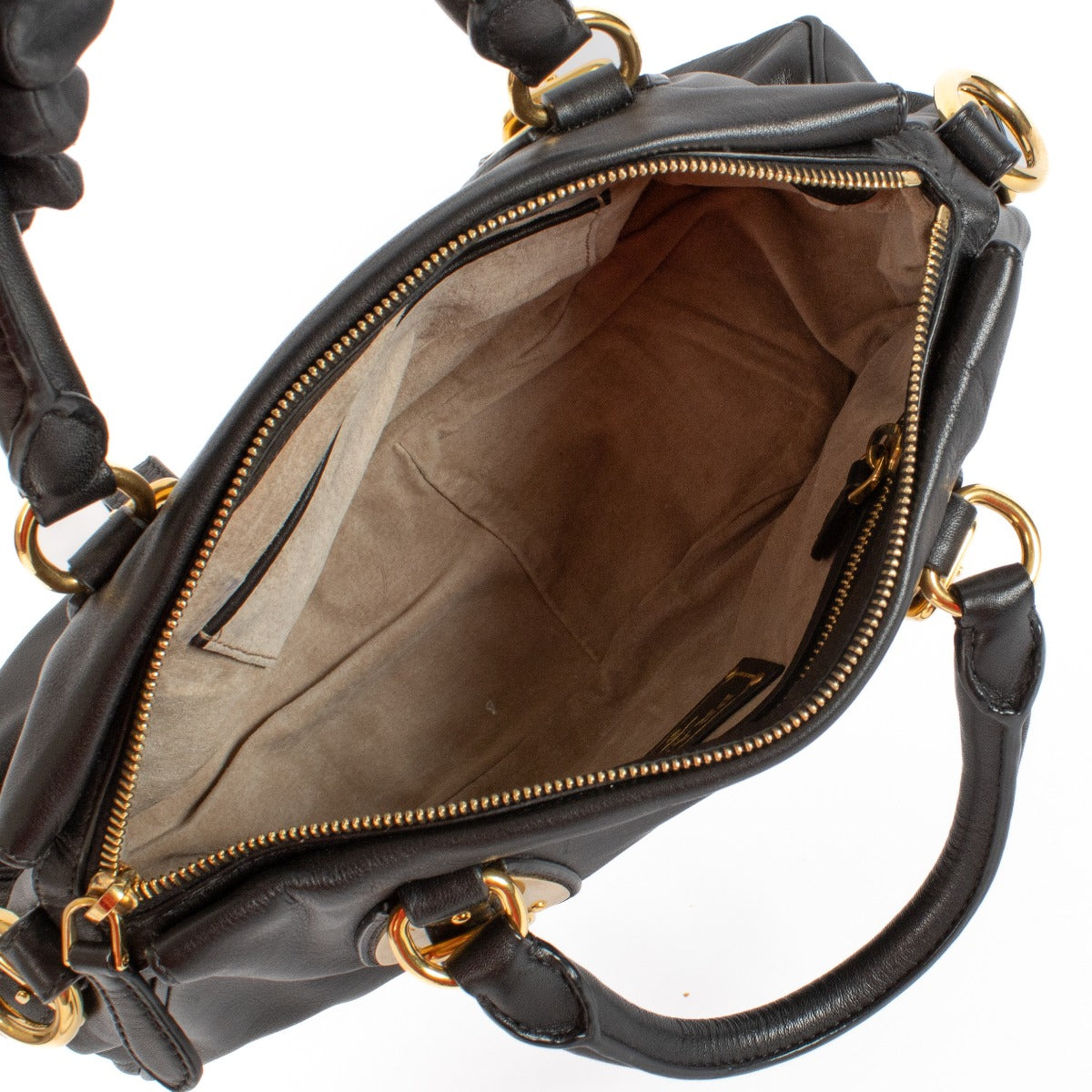 Shop 100% authentic Prada Black Soft Calf Leather Bauletto Top Handle at Labellov.com.