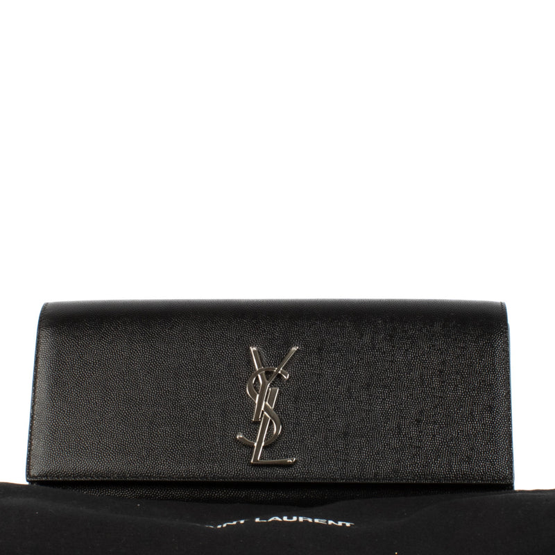 Saint Laurent Black Leather Clutch