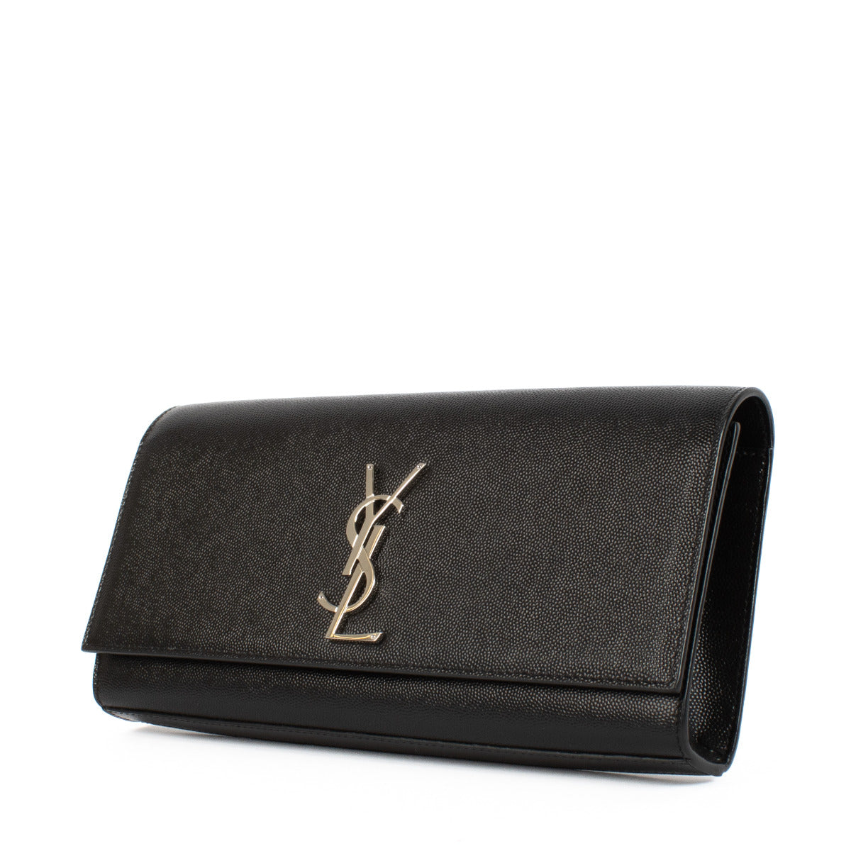 Saint Laurent Black Leather Kate Clutch