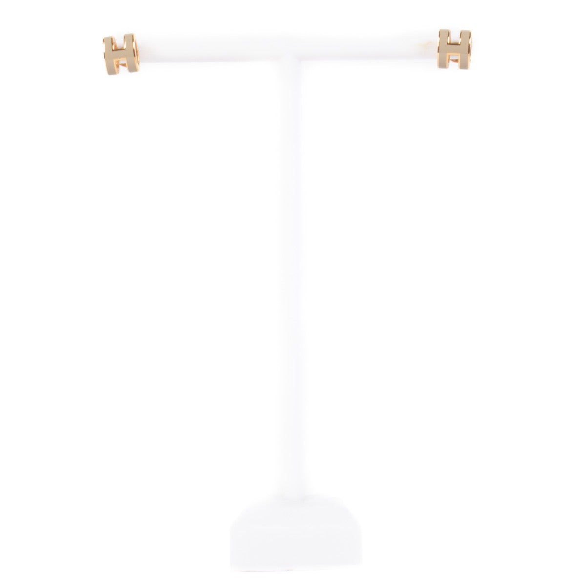 shop 100% authentic second hand Hermès Marron Glacè Mini Pop H Earrings on Labellov.com