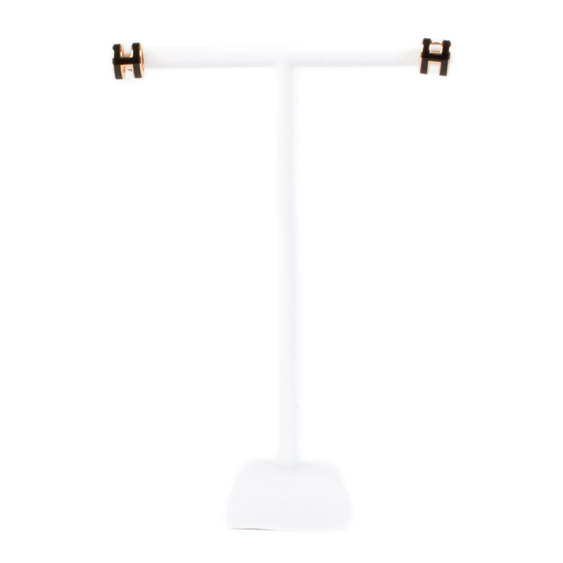 shop 100% authentic second hand Hermès Black Mini Pop H Earrings on Labellov.com