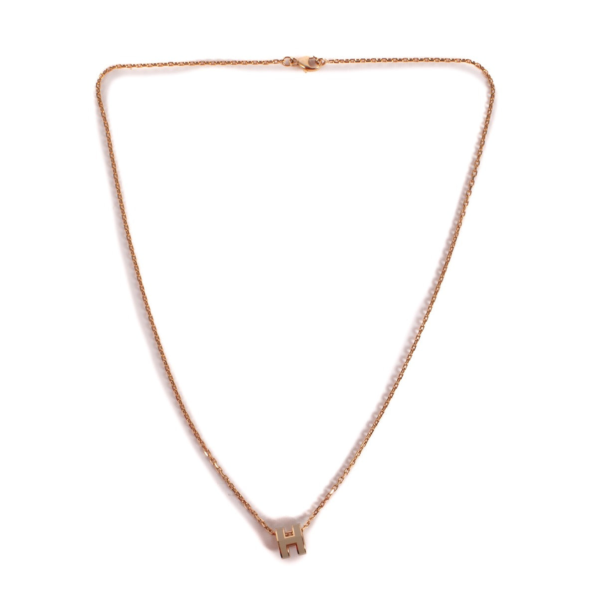 Hermès Marron Glacé Mini Pop H Necklace
