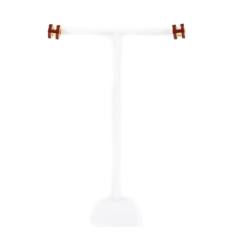 Hermès Rouge H Mini Pop H Earrings
