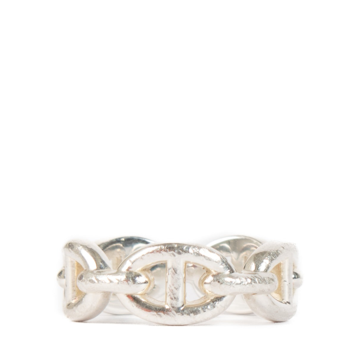 Hermès Sterling Silver Chaine d'Ancre Enchainee Ring