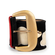 Buy online an authentic second hand Moschino black suède belt in good condition at Labellov Antwerp.