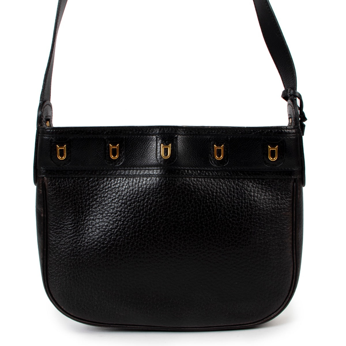 Shop safe online at Labellov in Antwerp this 100% authentic second hand Delvaux Black Leather Crossbody Bag