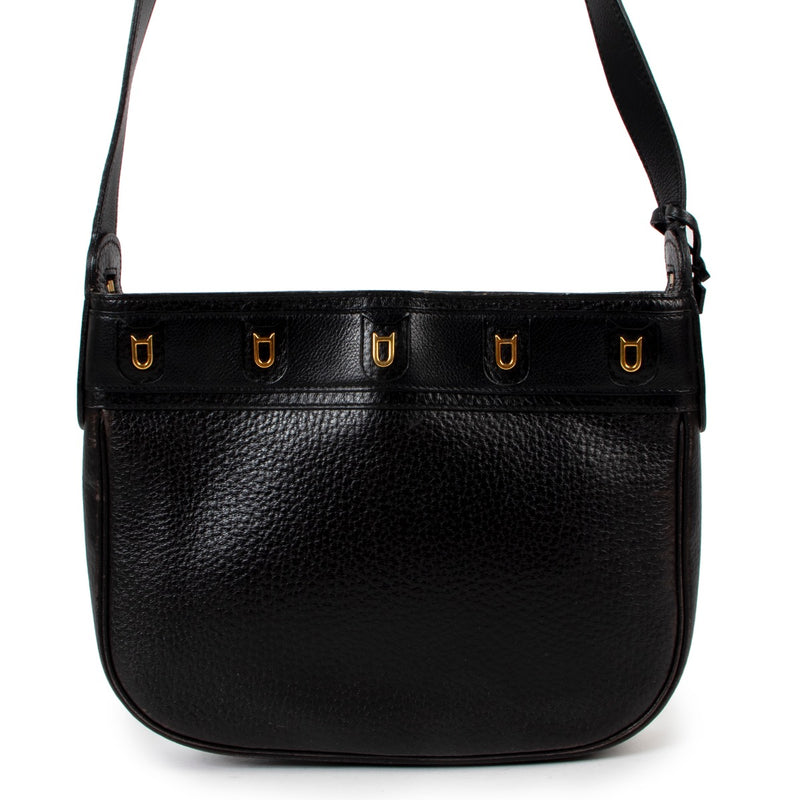 Shop safe online at Labellov in Antwerp this 100% authentic second hand Delvaux Black Leather Crossbody Bag