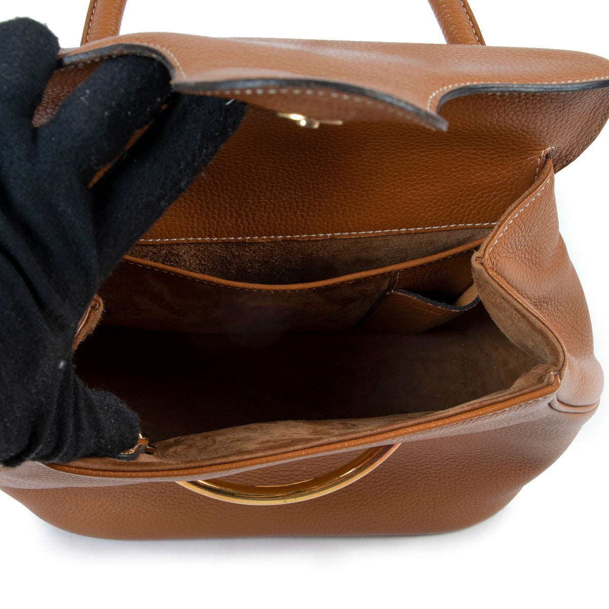 Shop vintage Delvaux Fauve Baltimore PM Top Handle Bag at Labellov