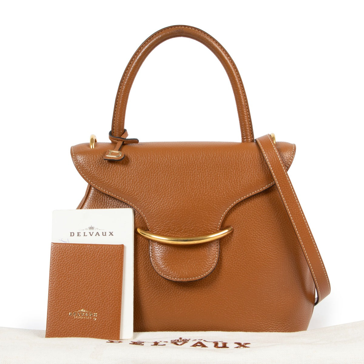 Shop vintage Delvaux Fauve Baltimore PM Top Handle Bag at Labellov