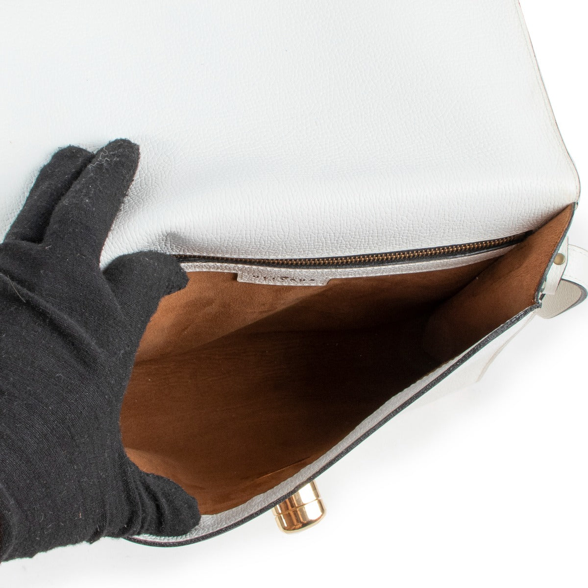 Shop vintage Delvaux White Turnlock Crossbody Bag at Labellov