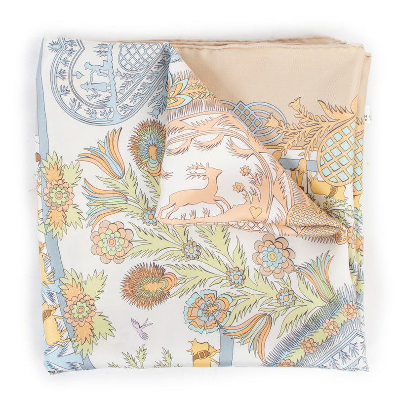 Hermès Pastel Colour Découpage Carré 90 Silk Scarf