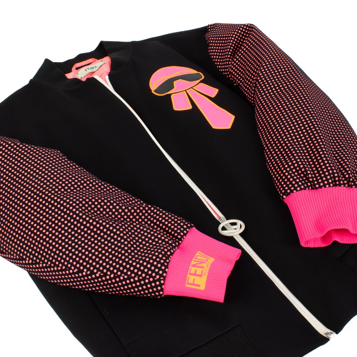 Fendi Black And Pink Bomber Jacket - Size IT42