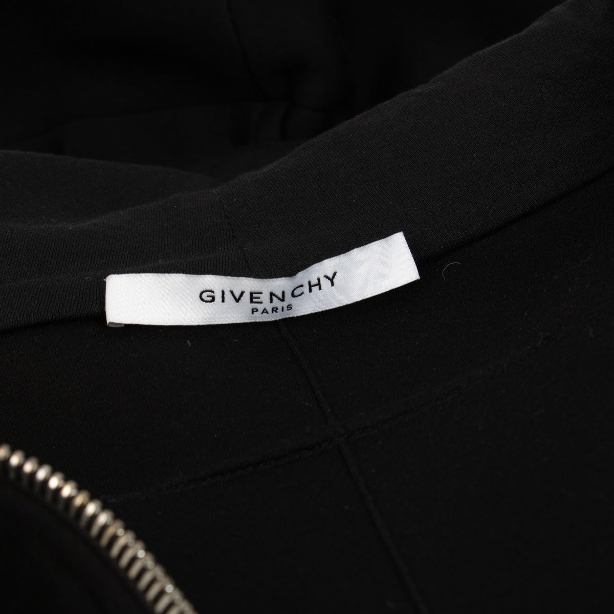 Givenchy Black Neoprene Logo Oversized Zip-Up Hoodie - Size FR36