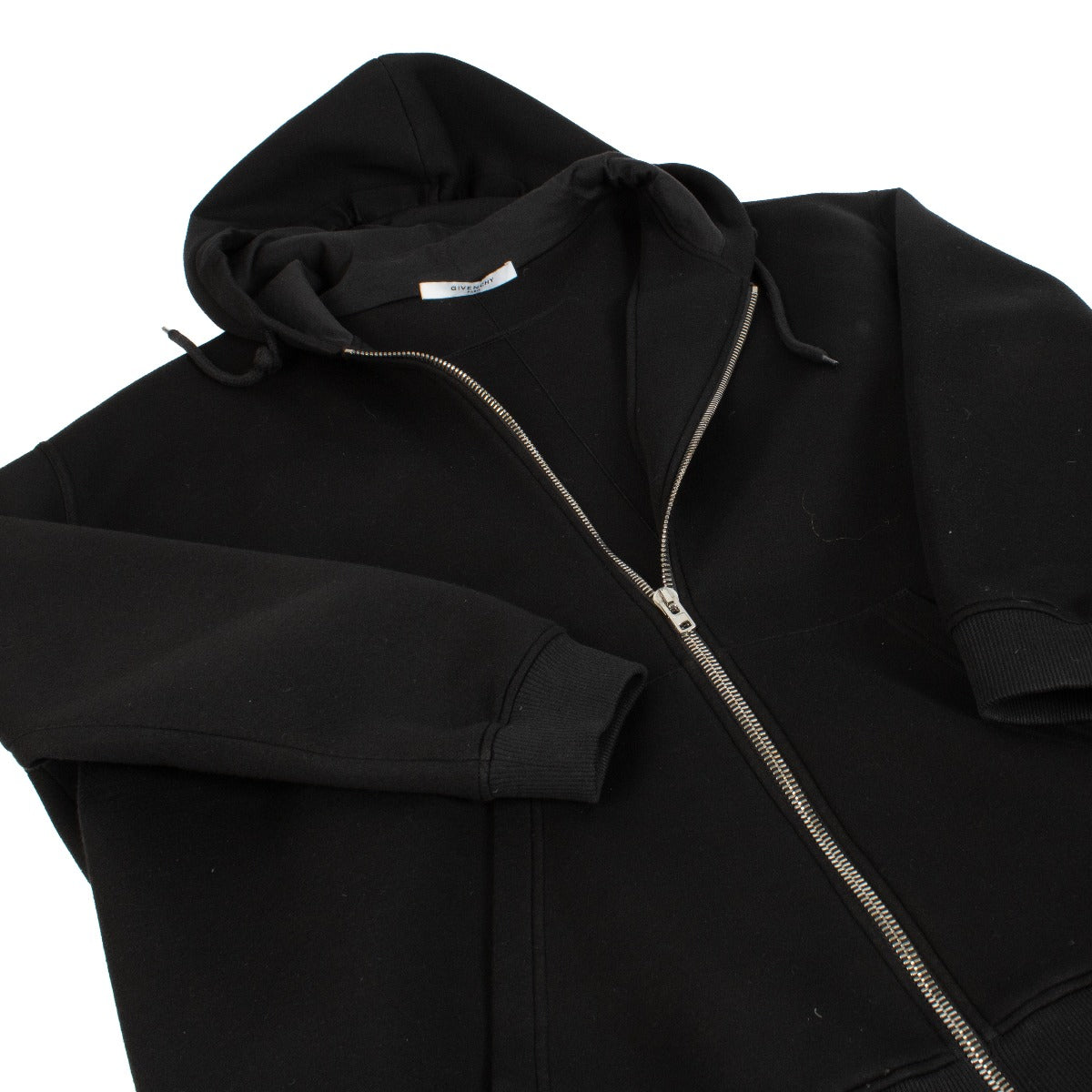 Givenchy Black Neoprene Logo Oversized Zip-Up Hoodie - Size FR36
