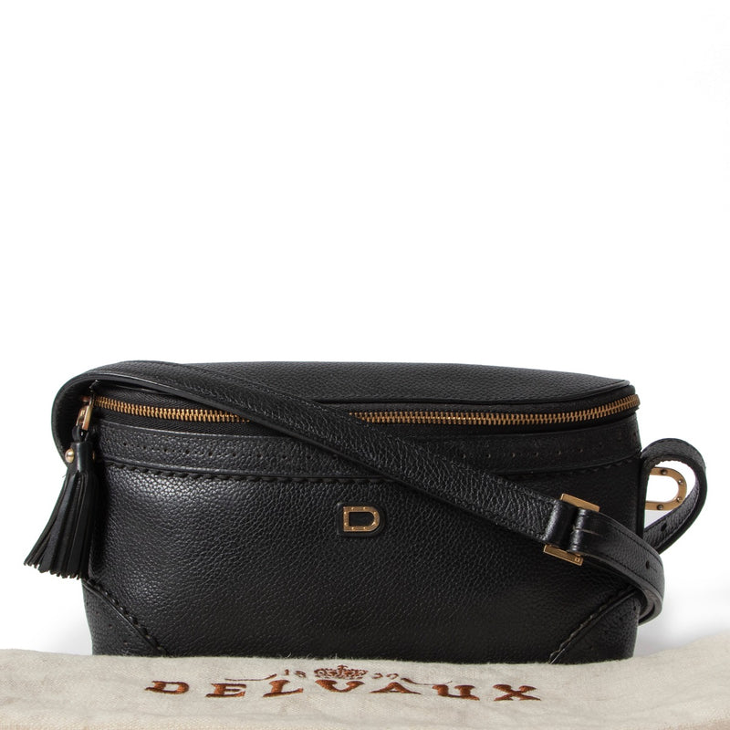 Buy an authentic second hand Delvaux Marie Black Leather Crossbody in very good condition at Labellov