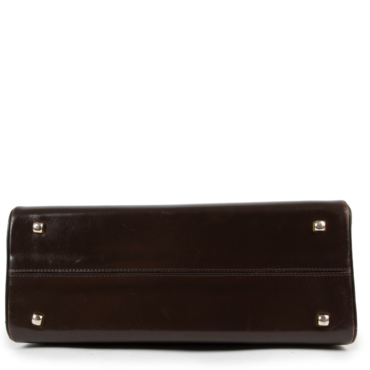 buy online an authentic second hand Delvaux Brown Tempête MM Box Calf Handbag in very good condition at labellov in Antwerp