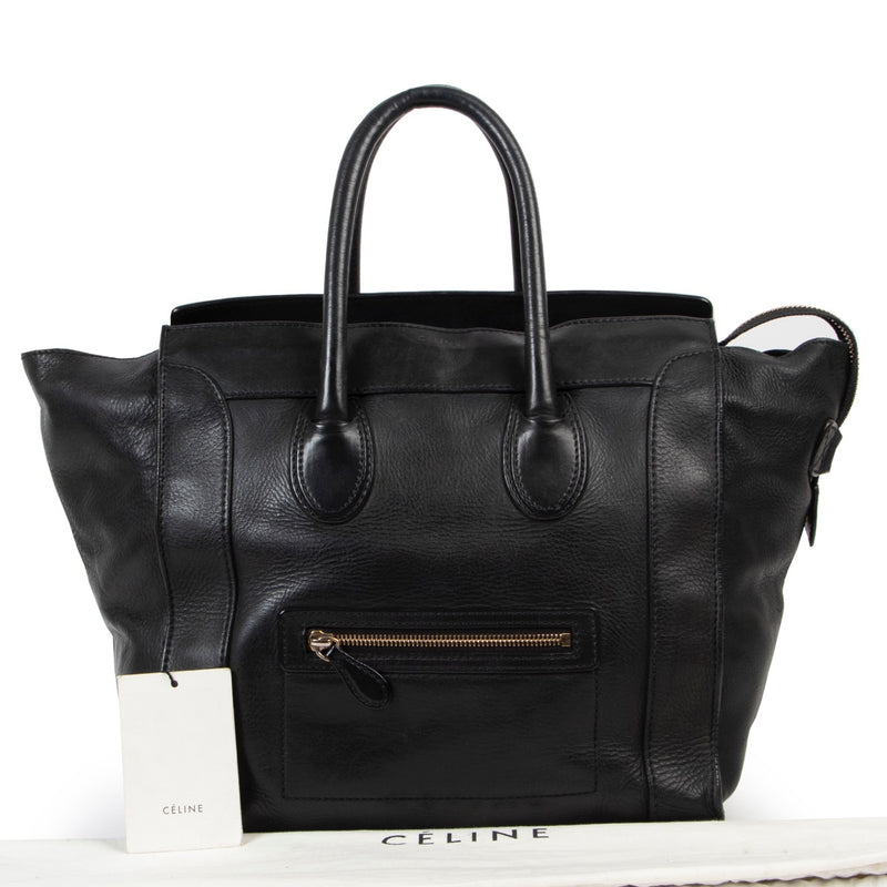 Buy an authentic second hand Celine Black Leather Luggage Bag in good-preloved condition at Labellov.