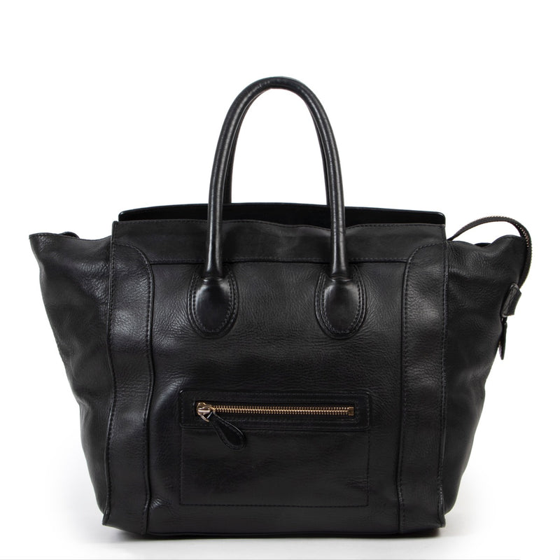 Buy an authentic second hand Celine Black Leather Luggage Bag in good-preloved condition at Labellov.