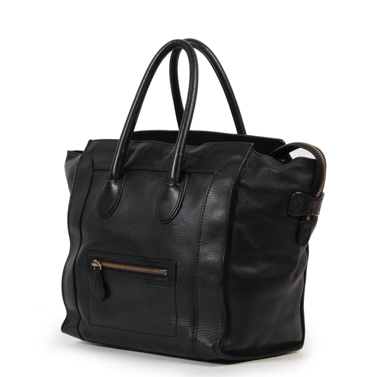 Buy an authentic second hand Celine Black Leather Luggage Bag in good-preloved condition at Labellov.