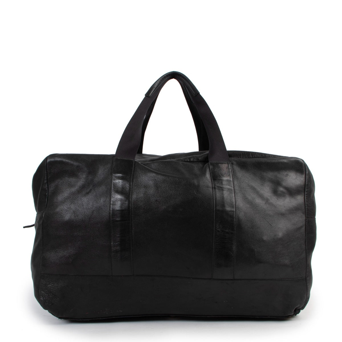 Prada XL Black Lambskin Duffle Bag