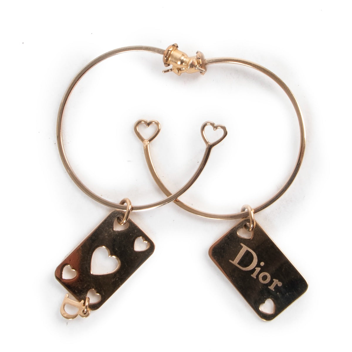 Shop authentic second hand vintage designer Christian Dior Playing Cards Pale Gold Earrings at Labellov